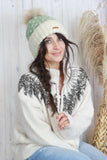 Pom Pom beanie (mint and cream)