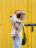Colourful stripe crochet top