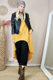Long dip back top (Mustard)