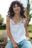 Lace trim cami (White)