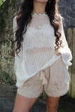 Broderie linen shorts