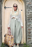 Khaki balloon leg trousers