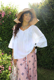 White cotton peasant blouse