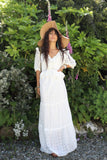 Ruffle lace white dress