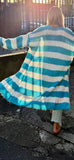 Long stripe knit cardigan