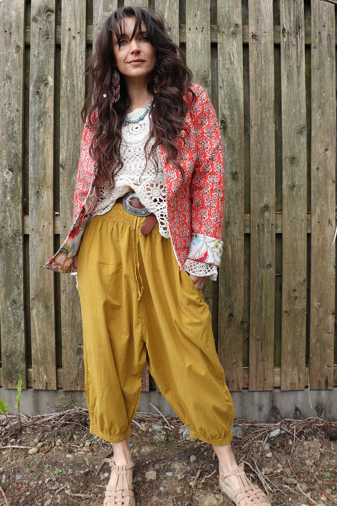 Mustard harem trousers