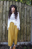 Floral circle crochet top (white)