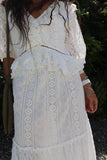 Ruffle lace white dress