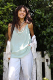 Lace trim cami (Light Blue)
