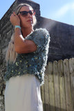 Sequin and feather detail top (Mint)