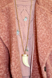 Long White horn necklace