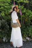 Ruffle lace white dress