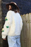Flower applique cardigan