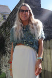 Sequin and feather detail top (Mint)