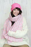 Check speckle scarf (Pink)