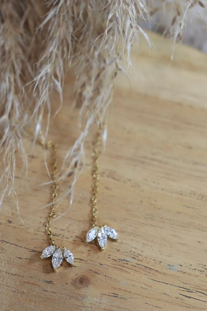 Lotus drop earrings (Gold)