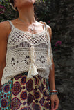 Floral crochet cami
