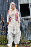 Acid washed embroidered waistcoat