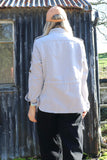 Grey blue beaded utility jacket
