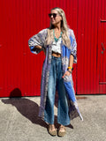 Floral border kimono dress