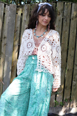 Honeycomb crochet cardigan