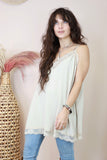 Lace trim cami (Beige)