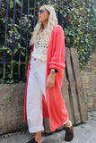 Long knit cardigan (Raspberry)