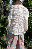 Daisy embroidered crochet top
