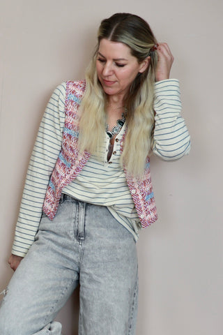 Pastel knit waistcoat