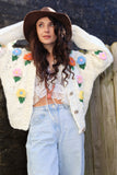 Flower applique cardigan