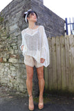 Broderie linen shorts