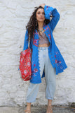 Floral cotton quilted bag (Red)