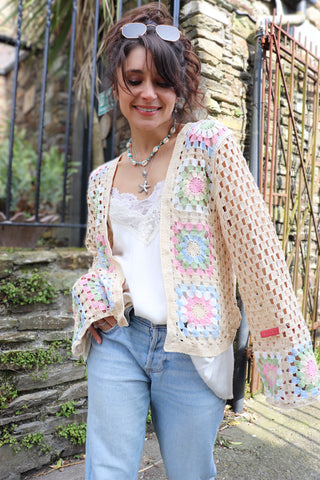 Crochet patchwork cardigan