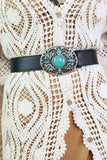Embellished buckle belt (Black)