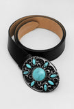 Embellished buckle belt (Black)