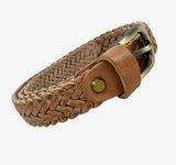 Braided leather belt