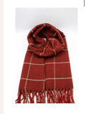 Waffle knit check scarf